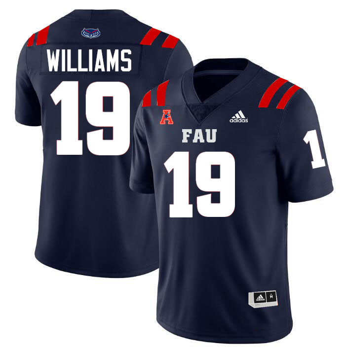 #19 Dillion Williams FAU Jersey,Florida Atlantic Owls Football Jersey,Uniforms,Gears-Navy